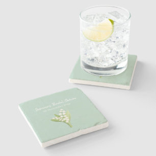 Lily Of The Valley Bouquet Bridal Shower Stone Coaster