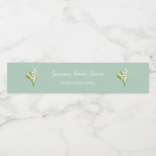 Lily Of The Valley Bouquet Bridal Shower  Water Bottle Label