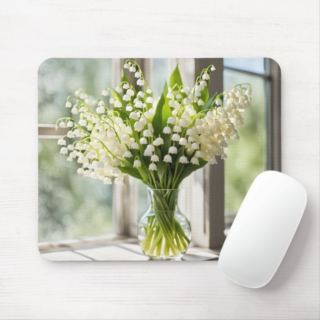 Lily Of The Valley Bouquet Mouse Mat (With Mouse)