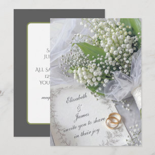 Lily of the Valley Bouquet on a Wedding Invitation
