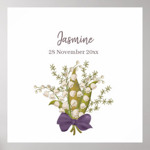 Lily Of The Valley Bouquet with Purple Bow Poster