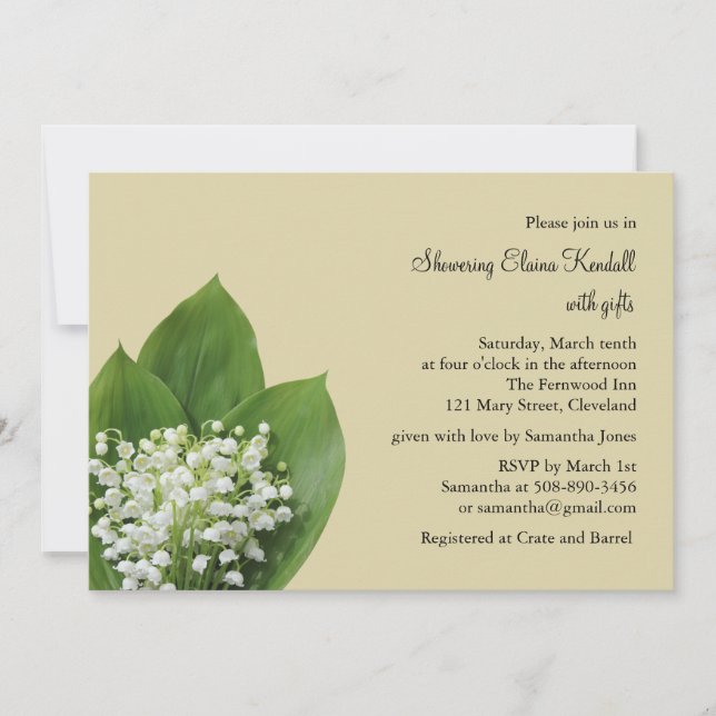 Lily of the Valley Bridal Shower Invitation (Front)