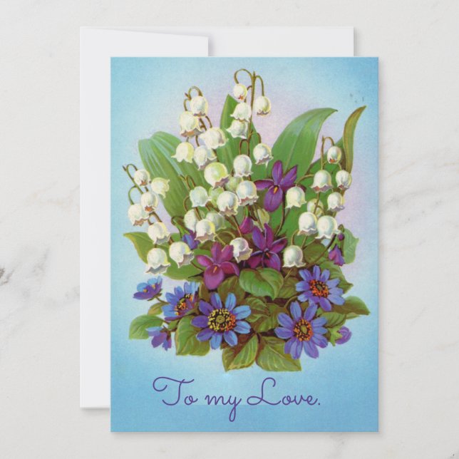 lily of the valley Cards Victorian Valentines.     (Front)