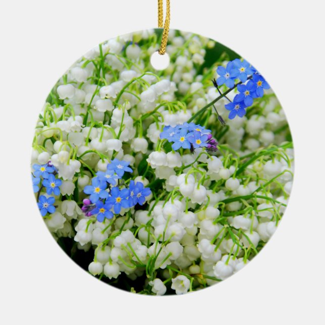 Lily of the valley ceramic tree decoration (Front)