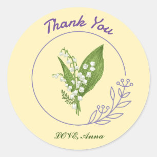 lily of the valley classic round sticker