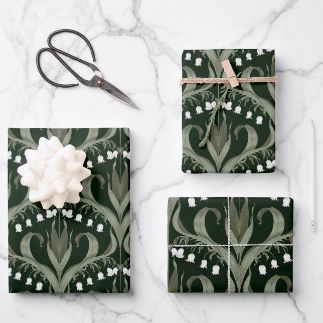 Lily of the Valley Elegant design Wrapping Paper Sheet (Front)