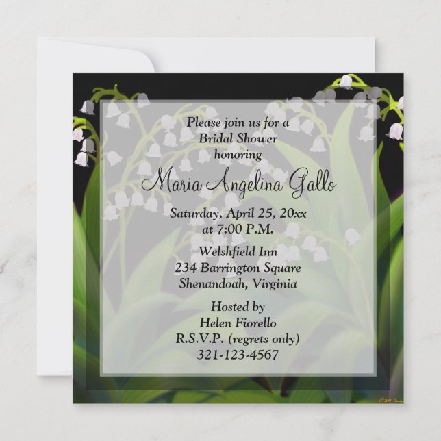 Lily of the Valley Floral Bridal Shower Invite (Front)
