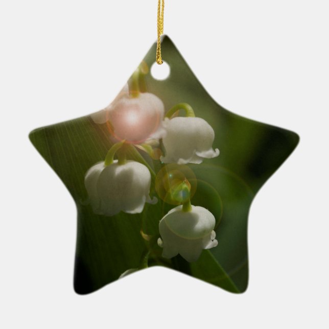 Lily Of The Valley Floral Ceramic Tree Decoration (Front)