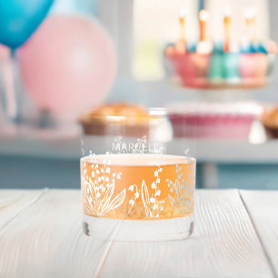 Lily Of The Valley Floral Custom Name  Whiskey Glass