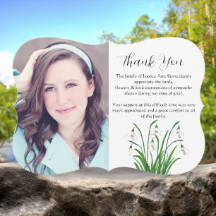 Lily of The Valley Floral Funeral Death Thank you  Invitation