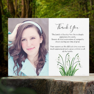 Lily of The Valley Floral Funeral Death Thank you  Invitation
