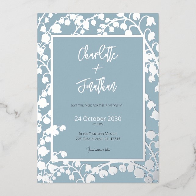 Lily of the Valley Floral Garden Wedding Gold    (Front)