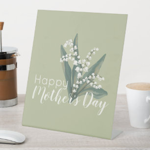 Lily of the Valley Floral Happy Mother’s Day Pedestal Sign