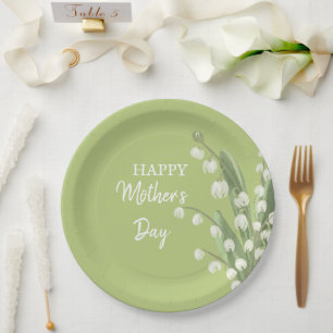 Lily of the Valley Floral Happy Mothers Day Paper Plate