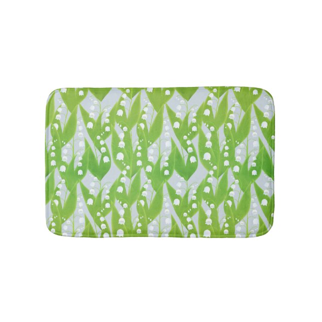 Lily of the Valley Floral Pattern Bath Mat (Front)