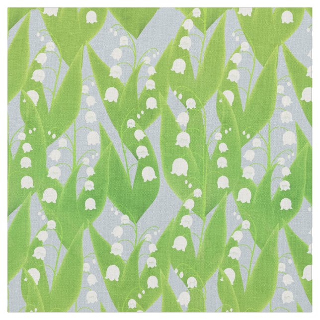 Lily of the Valley Floral Pattern Fabric (Close Up)