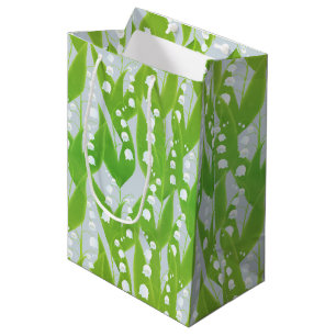 Lily of the Valley Floral Pattern Medium Gift Bag