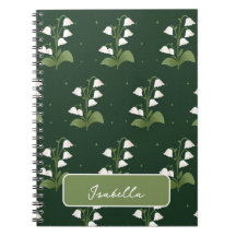 Lily of the Valley Floral Pattern Spiral Notebook