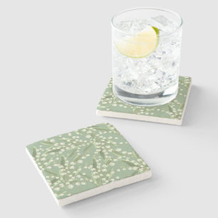 Lily of the valley Floral  Stone Coaster