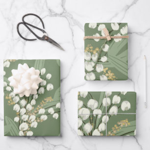 Lily of the valley Floral  Wrapping Paper Sheet
