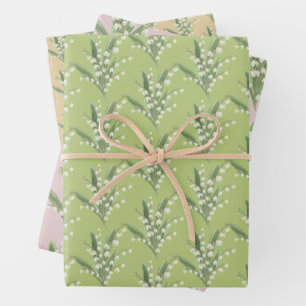 Lily of the Valley Floral  Wrapping Paper Sheet