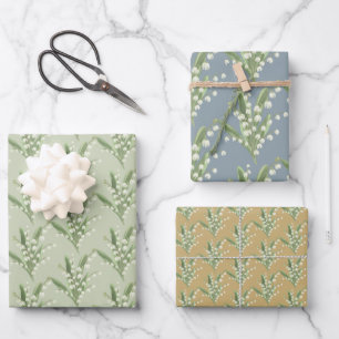 Lily of the Valley Floral  Wrapping Paper Sheet