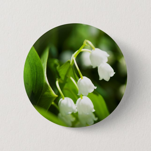 Lily of the valley flower 6 cm round badge (Front)