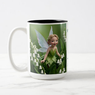 Lily of the Valley Flower Fairy  Two-Tone Coffee Mug