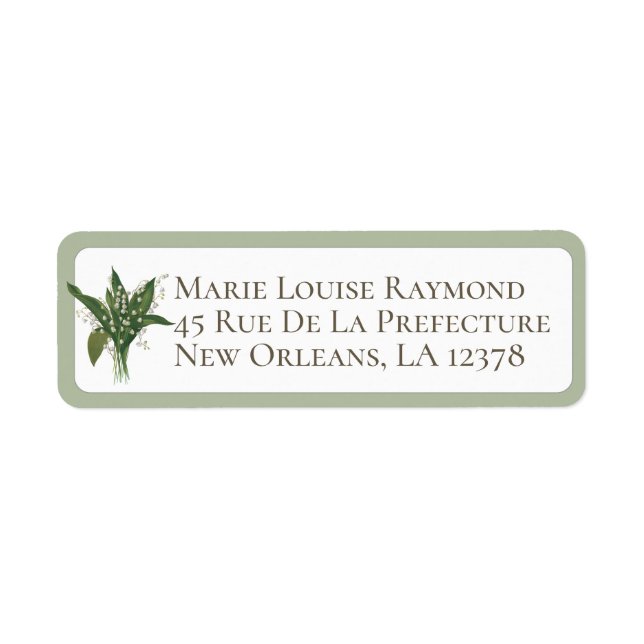 Lily of the Valley Flower Return Address Label (Front)