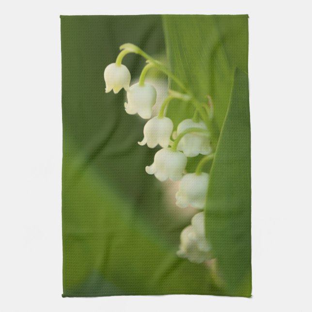 Lily of the Valley Flower Tea Towel (Vertical)
