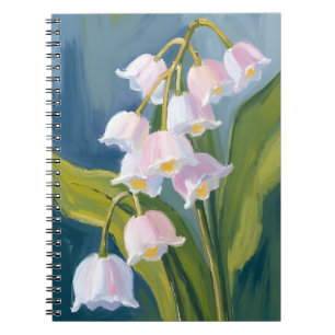 Lily of the Valley Flower Watercolor Painted Notebook