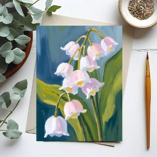 Lily of the Valley   Flower Watercolor Painted Postcard
