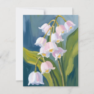 Lily of the Valley Flower Watercolor Painted Thank You Card
