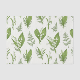 Lily of the Valley Flowers and Leaves Botanical  Tissue Paper