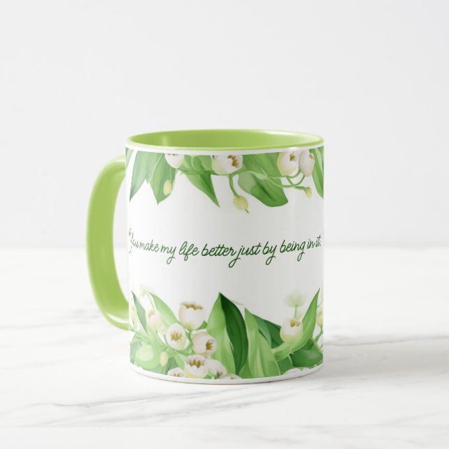 Lily of the Valley FLowers | Gift for Mum |   Mug (Front Left)