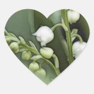 Lily of the Valley Flowers Heart Sticker