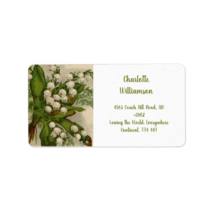 Lily of the Valley Flowers in Watercolor Label