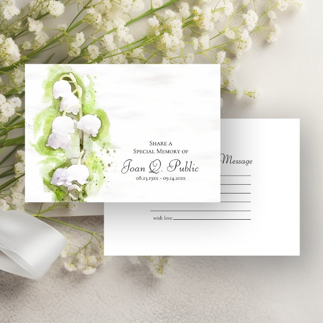 Lily of the Valley Flowers Share a Memory Funeral  Card (Creator Uploaded)