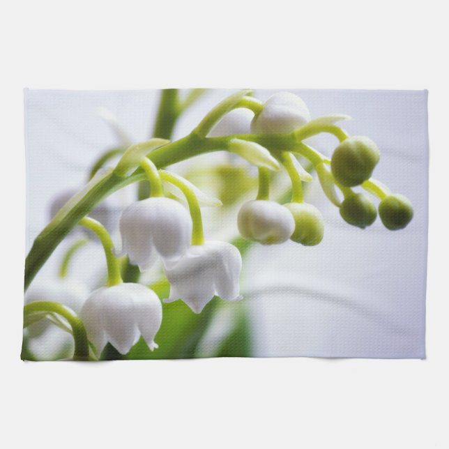 Lily of the Valley Flowers Tea Towel (Horizontal)