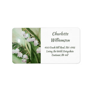 Lily of the Valley Fronds in Watercolor Address Label