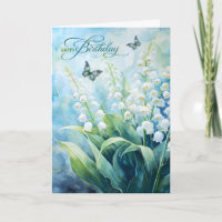 Lily of the Valley Garden Butterflies Birthday