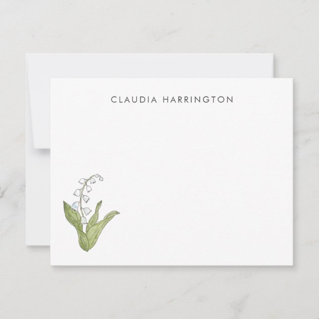 Lily of the Valley Hand-Illustrated Spring Floral Card (Front)