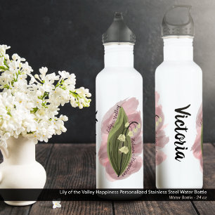 Lily of the Valley Happiness Personalised 710 Ml Water Bottle