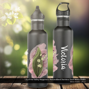 Lily of the Valley Happiness Personalised 710 Ml Water Bottle