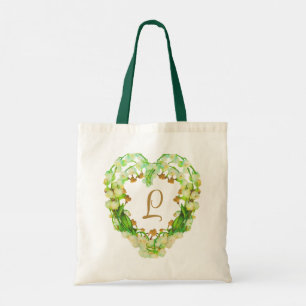 Lily-of-the-Valley Heart Personalised Tote Bag