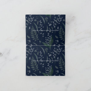 Lily of the Valley II Dark Blue Custom Thank You Card