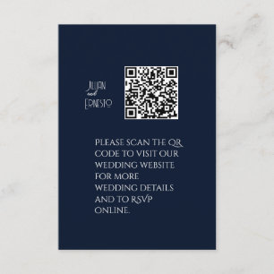 Lily of the Valley II Deep Dark Blue QR Enclosure Card