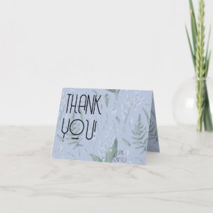 Lily of the Valley II Light Blue Custom Thank You Card