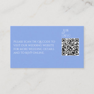 Lily of the Valley II Medium Blue White Font  Enclosure Card