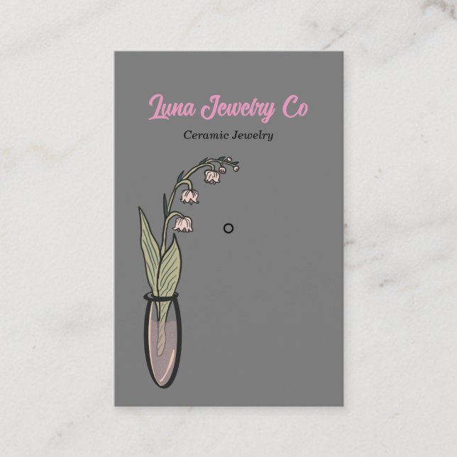 Lily of the Valley Jewellery Pin Business Card (Front)